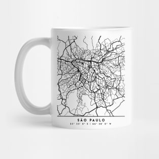 SAO PAULO BRAZIL BLACK CITY STREET MAP ART Mug